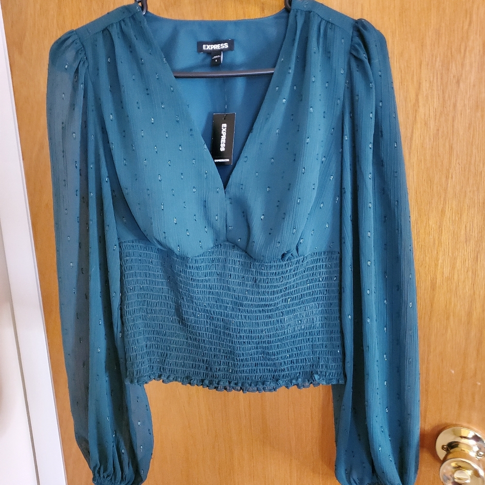 NWT Express green blouse size Small